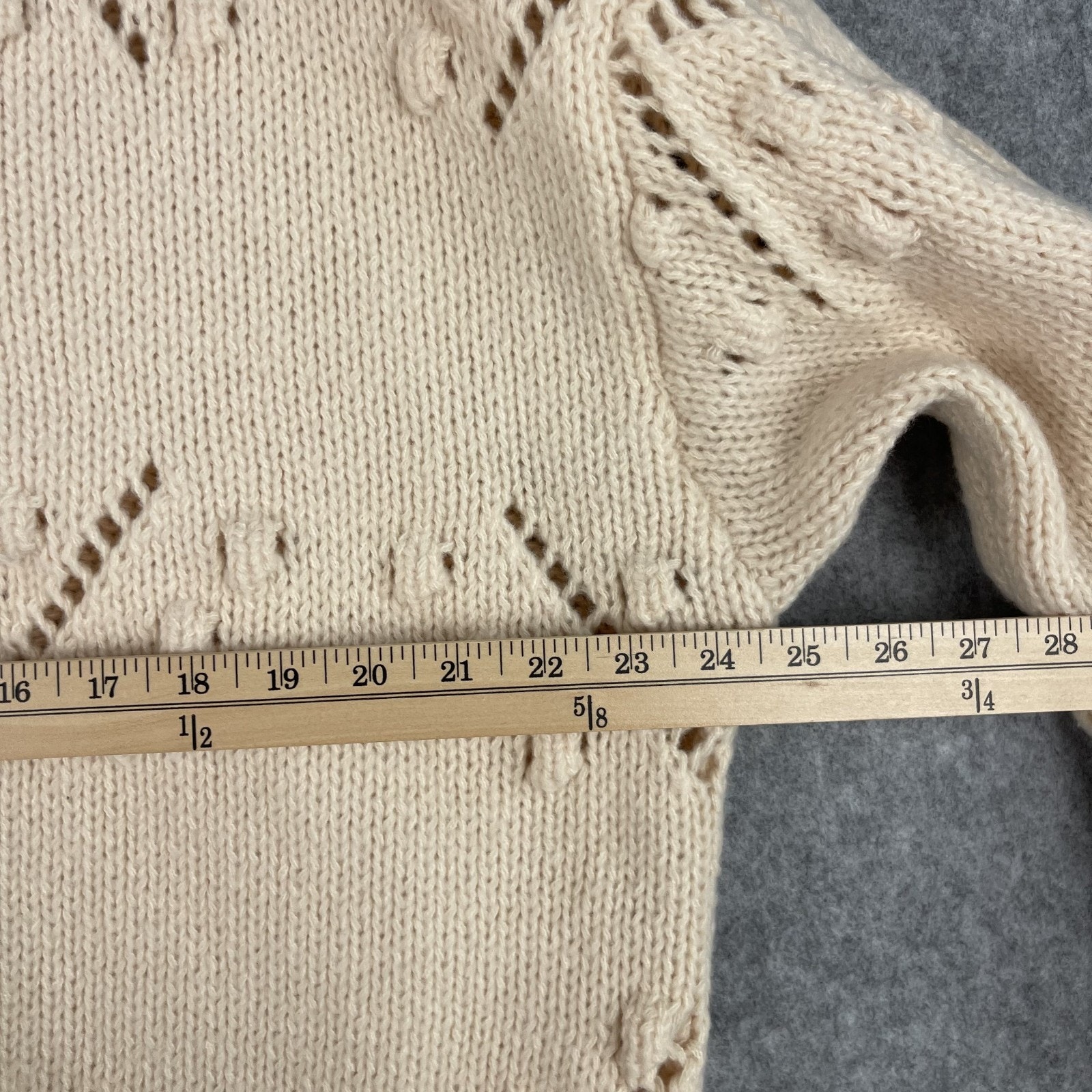 Vita Grace Lucia Cardigan Sweater Womens One Size Beige Swiss Chunky Knit Nwt — image 7 of 8